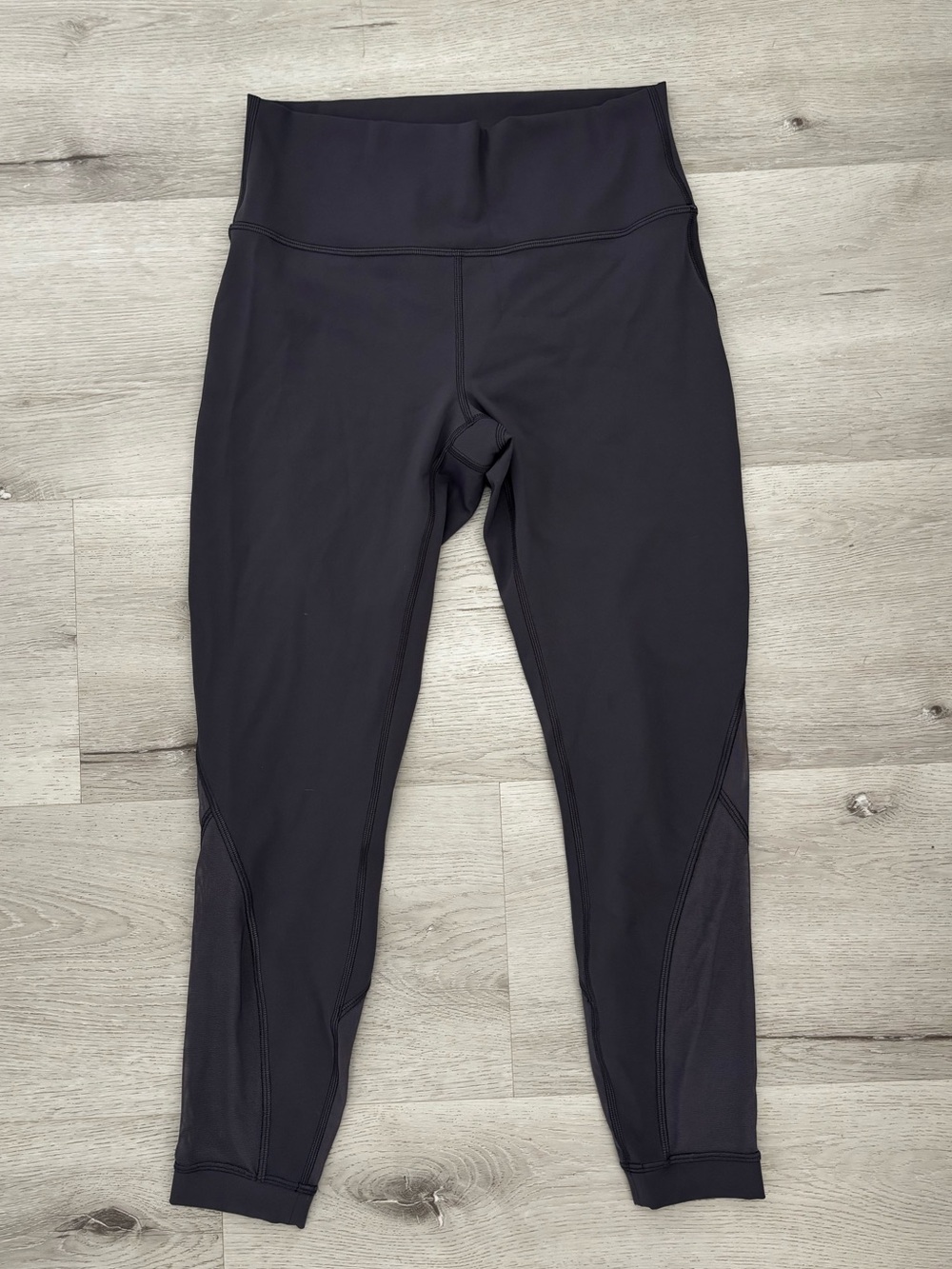 Lululemon Charcoal Gray Mesh Panel Leggings